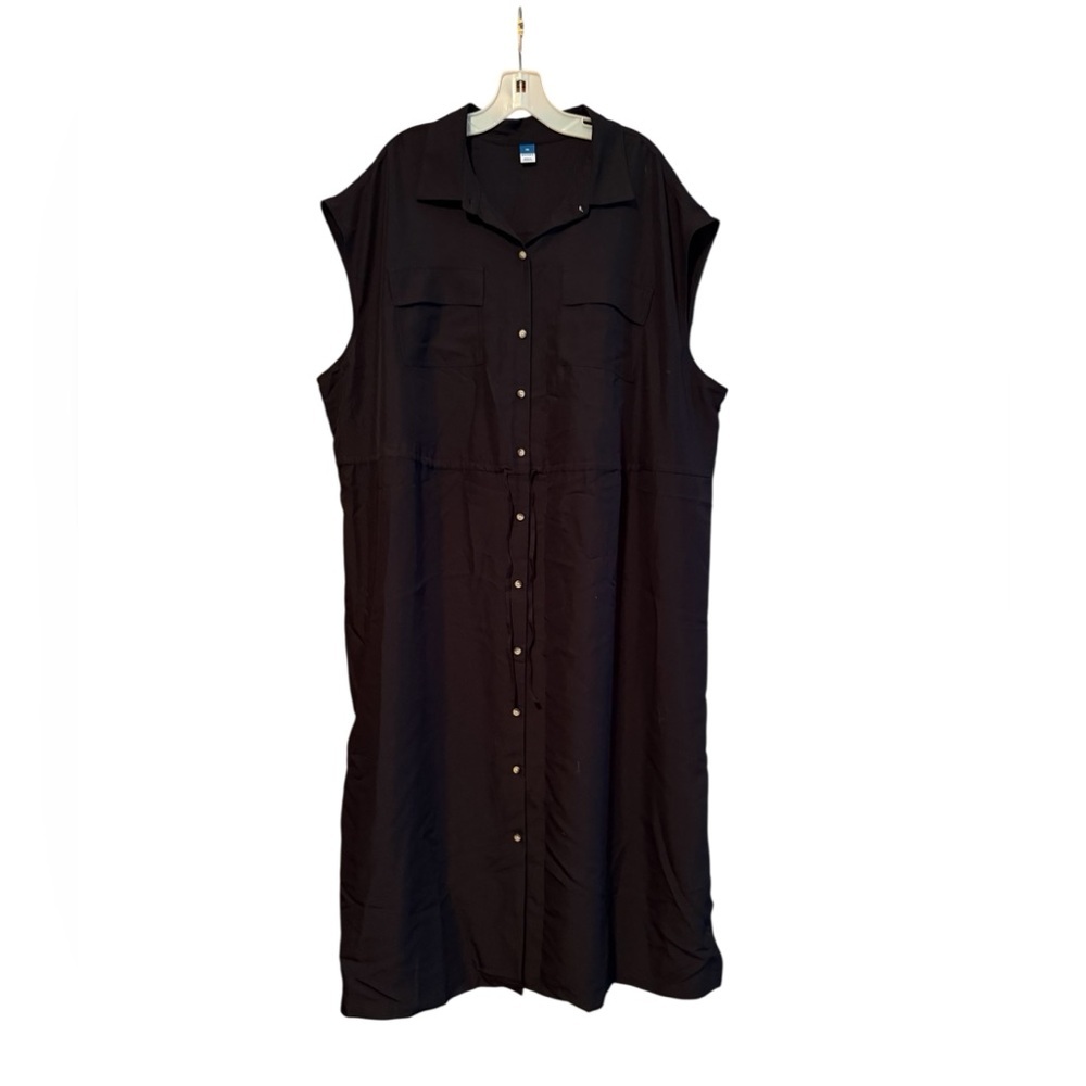 Old Navy Classic Black Button Front Dress
